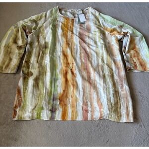 H&M Tunic Top Abstract Print Long‎ Sleeve Casual Dressy Blouse 3XL